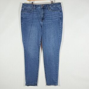 Seven 7 Jeans Women 16 Skinny‎ Jeans Medium Wash Distressed Whiskered Capsule